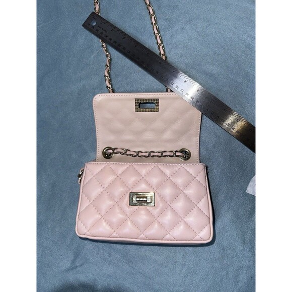 Vera Pelle Small quilted leather bag with shoulder strap made in ITALY pink - Picture 4 of 7